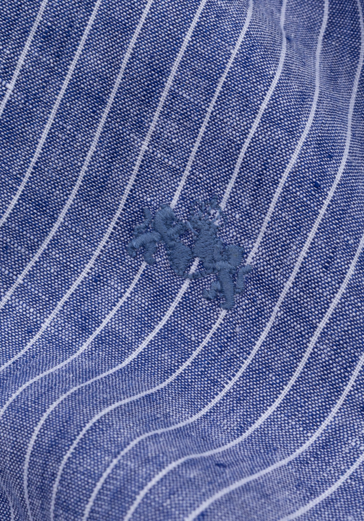 Marine Blue Stripe Belgian Linen Shirt
