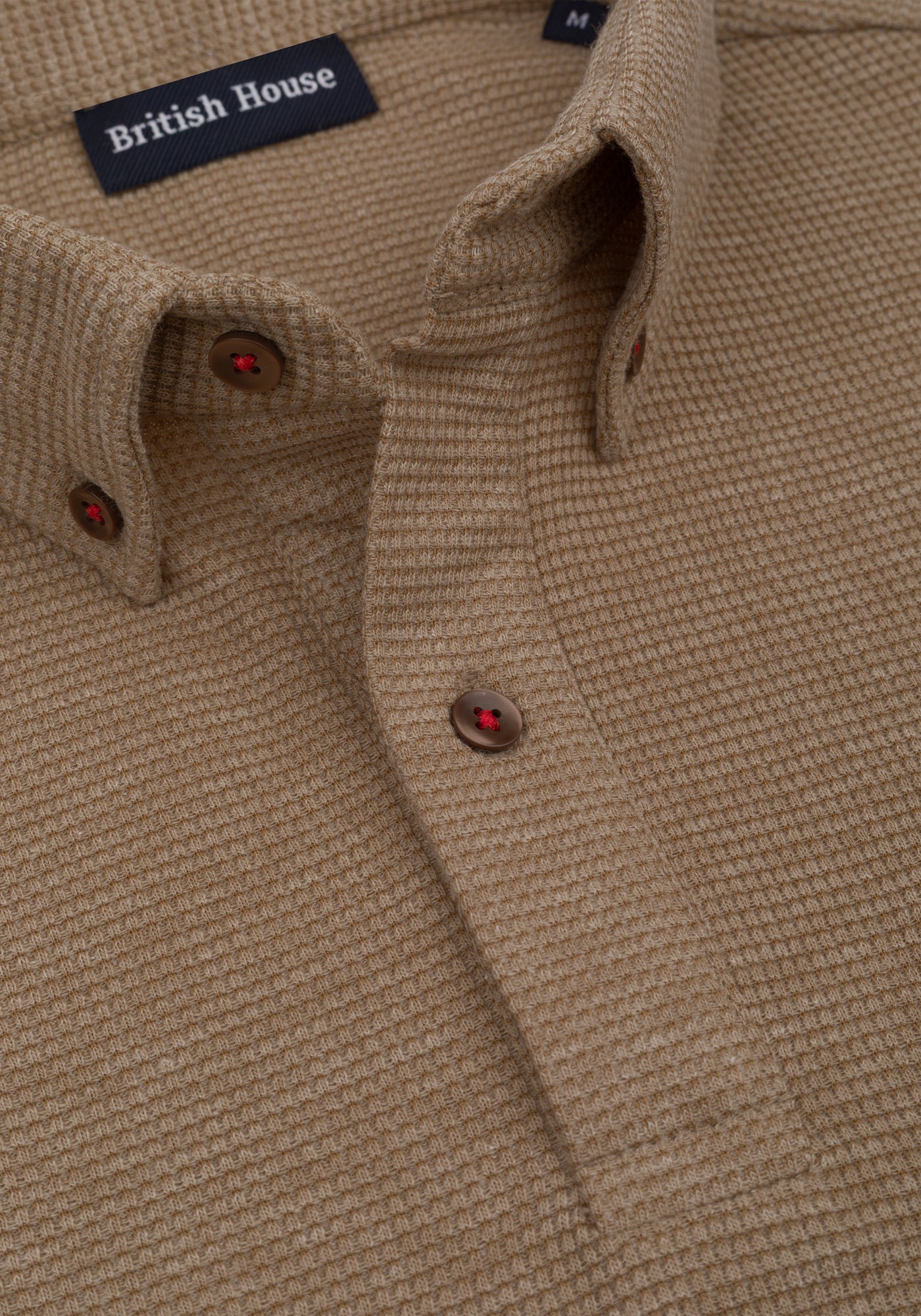 Desert Beige Waffle Polo Shirt