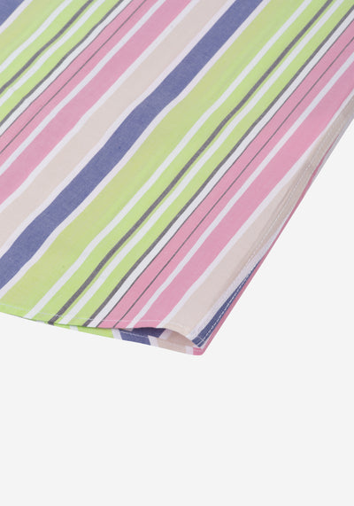 Pastel Parti-Colored Stripe Poplin Shirt