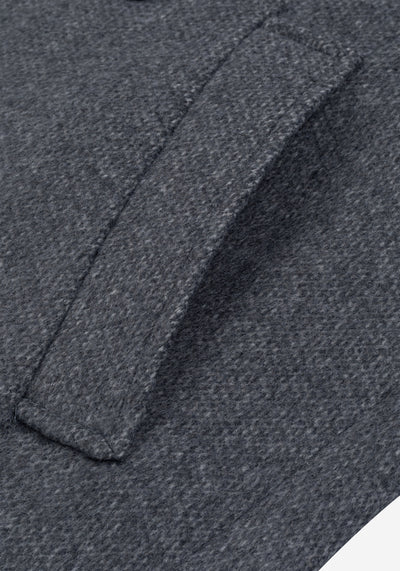 Ice Grey Double-Breasted Poly Coat