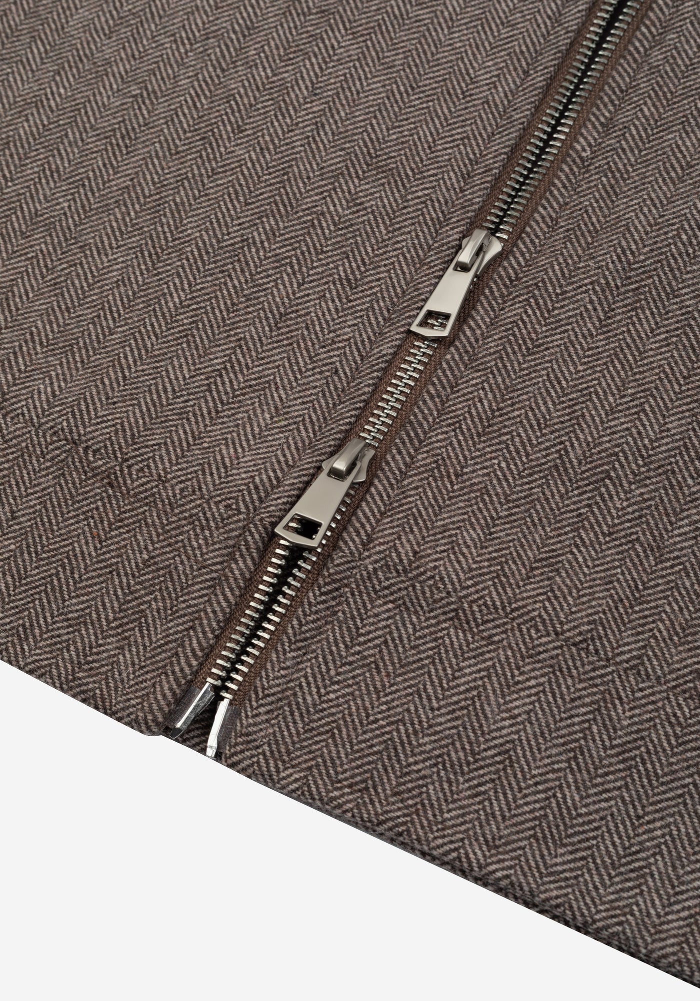 Oak Brown Wool-Blend Bomber Jacket