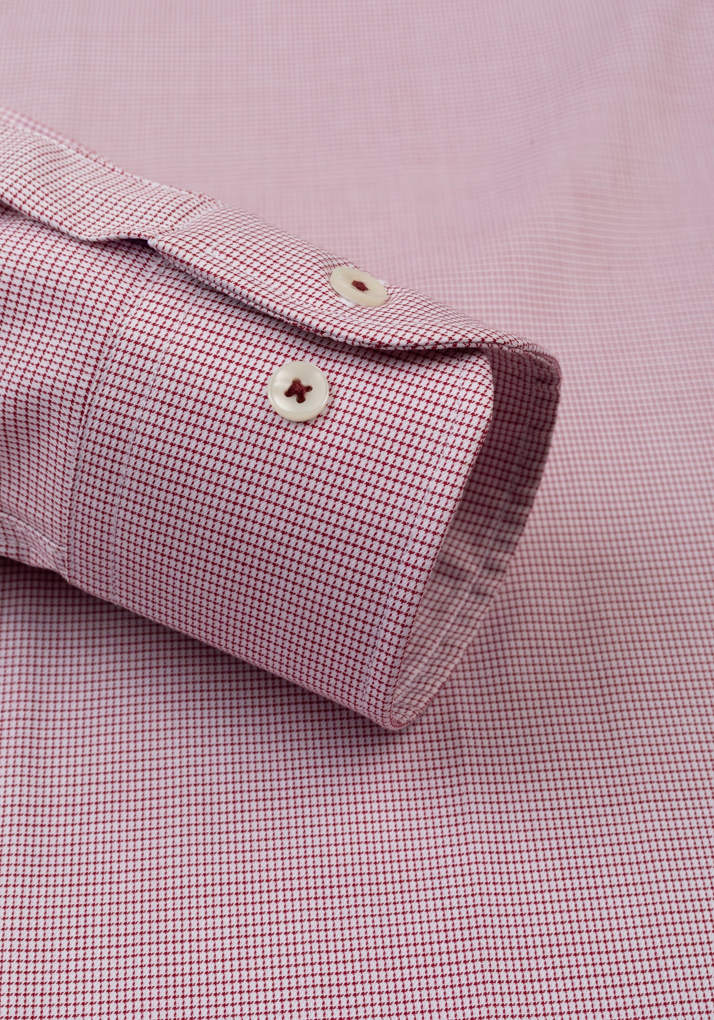Eterna Red Checked Mini Houndstooth Shirt