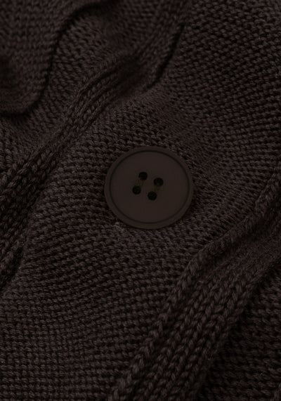 Umber Brown Heavy Knitted Cardigan