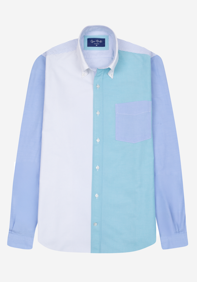 Aqua Tri-Tone Oxford Shirt