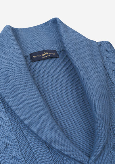 Cornflower Blue Heavy Knitted Cardigan