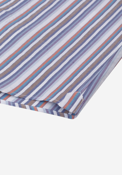 Earthy Parti-Colored Stripe Poplin Shirt