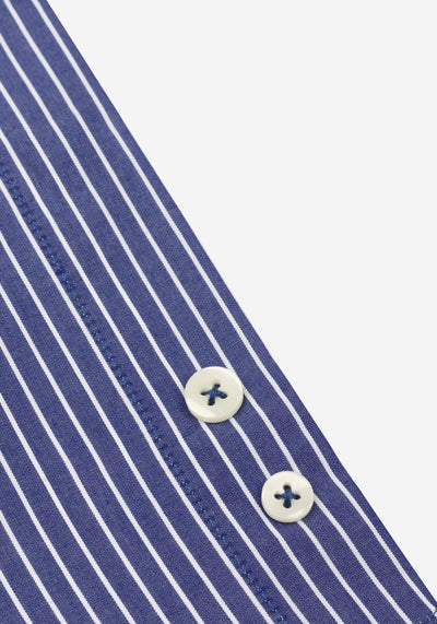 Midnight Navy Stripe Poplin Shirt