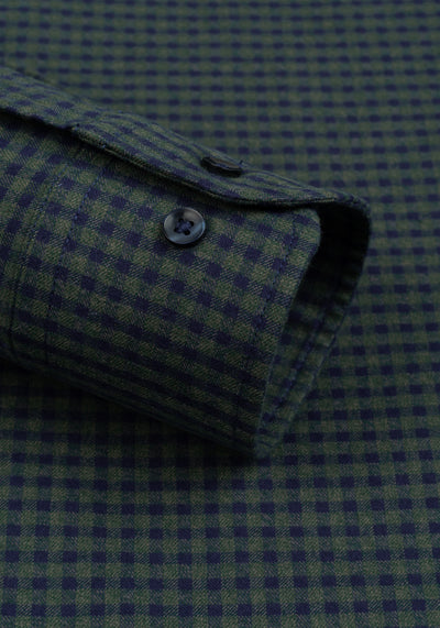 Shadow Green Checked Flannel Twill Shirt