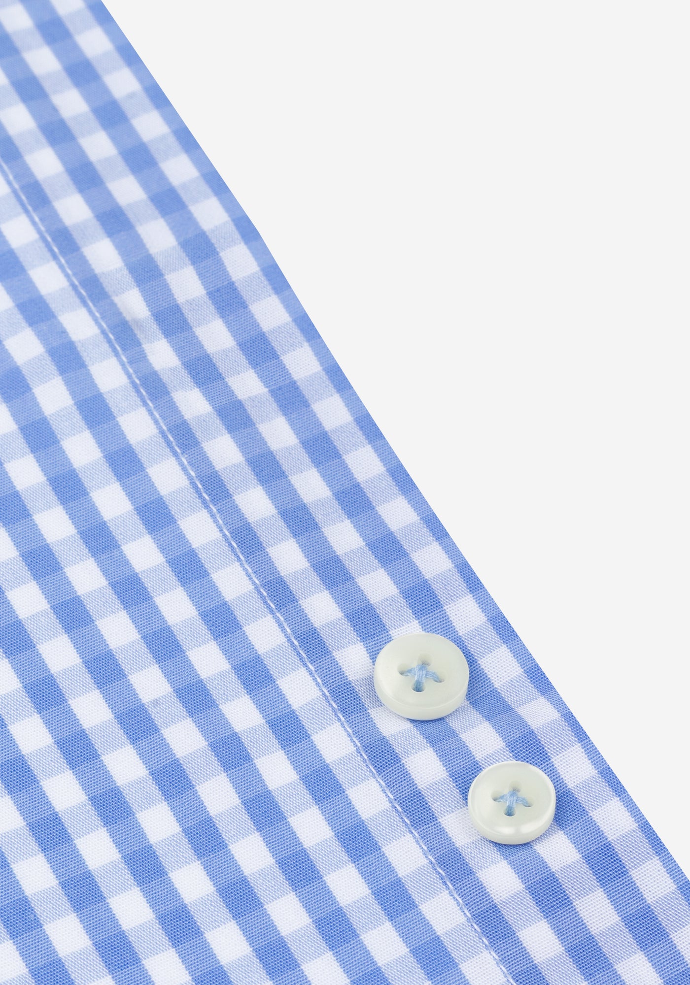 Faded Blue Checked Poplin Shirt