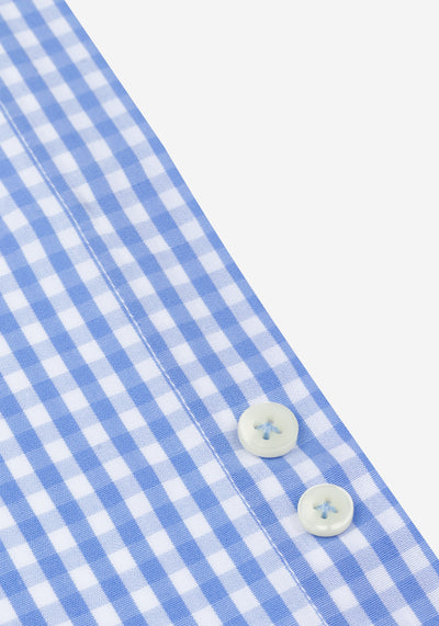 Faded Blue Checked Poplin Shirt