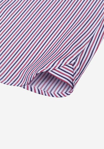 Blaze Red Navy Stripe Twill Shirt