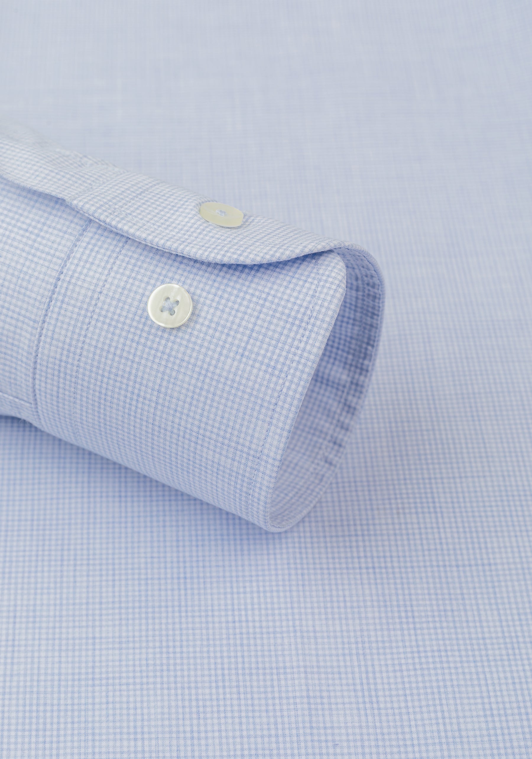 Cornflower Blue Checked Light Oxford Shirt