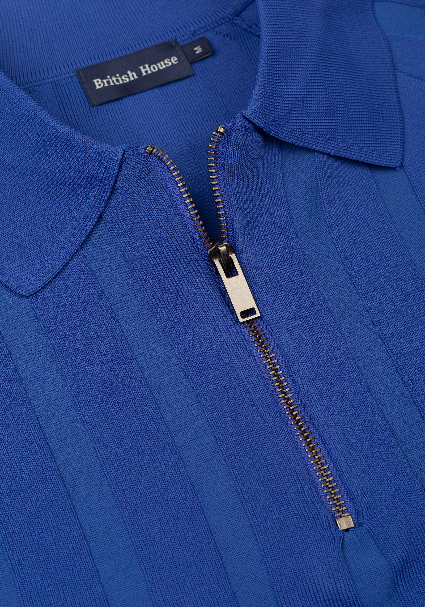 Rich Blue Polyamide Knitted Polo Shirt