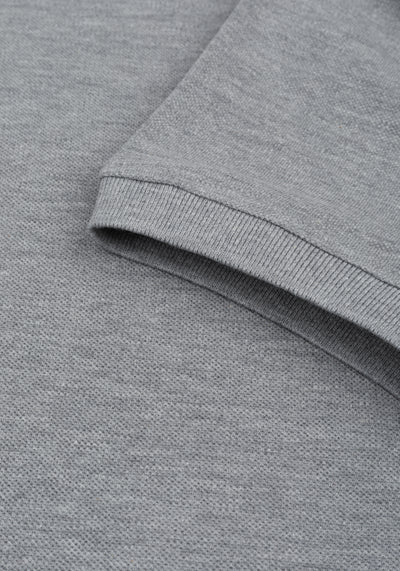 Heather Grey Cotton Polo Shirt