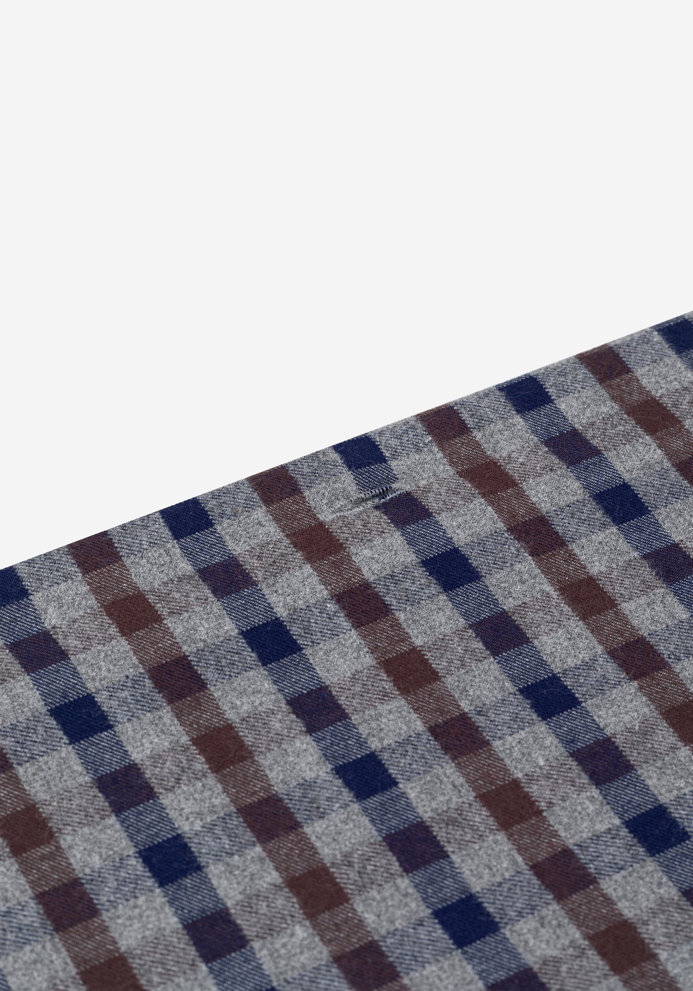 Mocha Brown Navy Checked Flannel Shirt