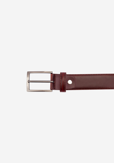 Burnt Burgundy Spanish Genuine Leather Belt