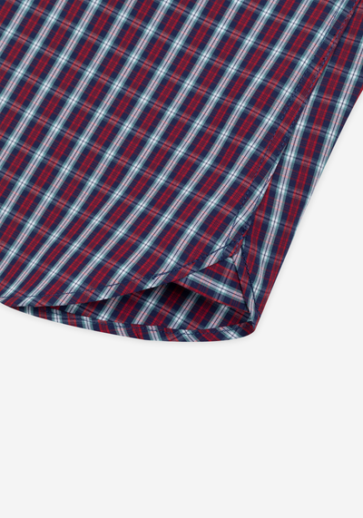 Red Navy Checked Twill Shirt