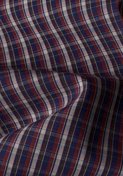Rustic Navy Red Checked Twill Shirt