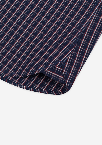 True Navy Red Checked Twill Shirt