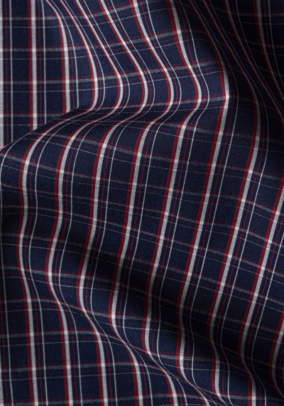 True Navy Red Checked Twill Shirt