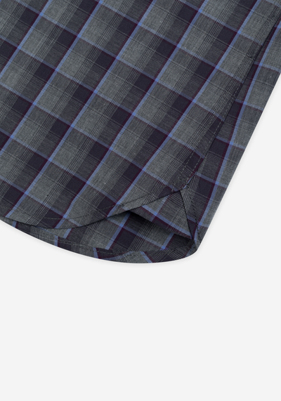 Shadow Grey Navy Checked Twill Shirt
