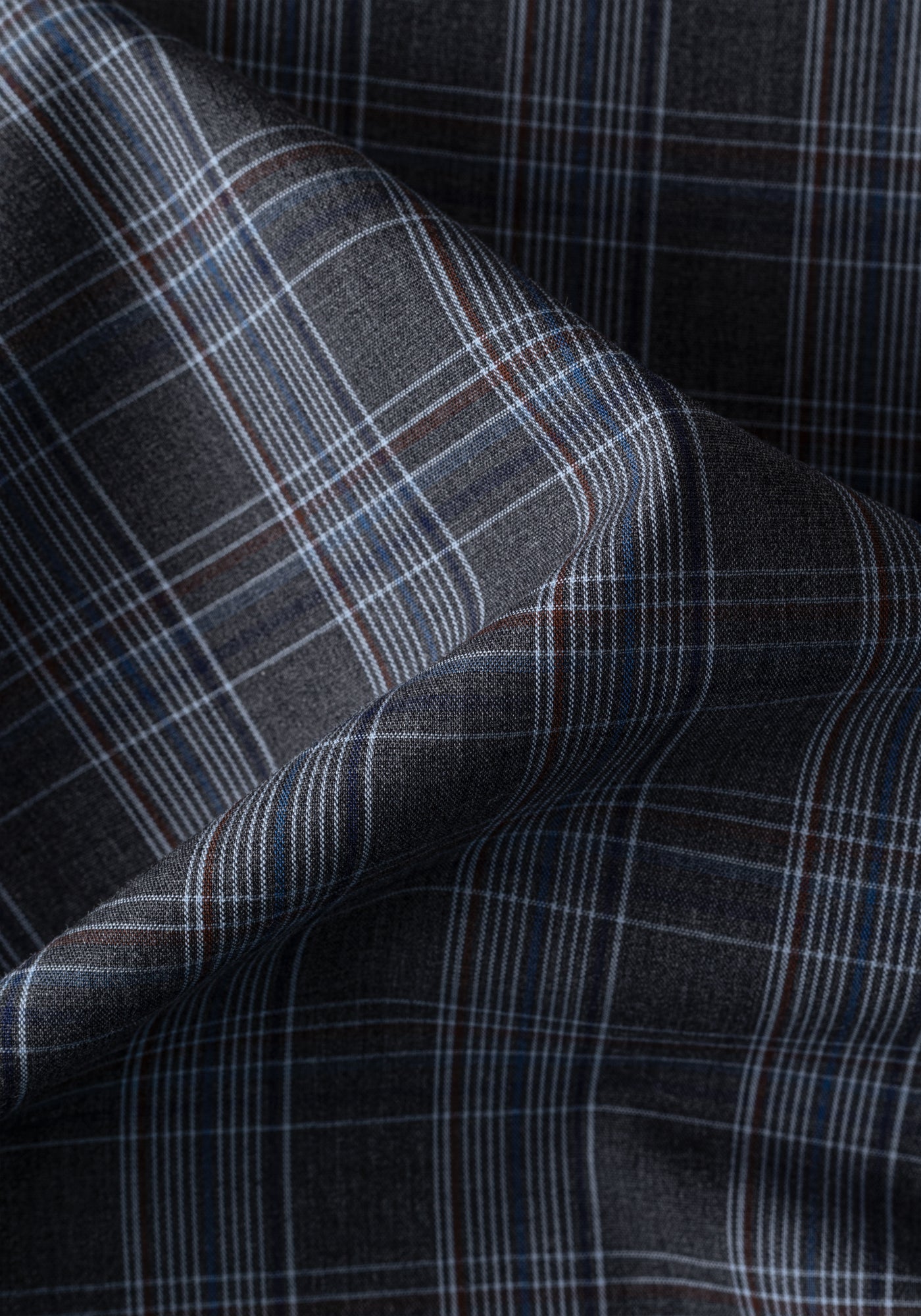 Charcoal Grey Checked Twill Shirt