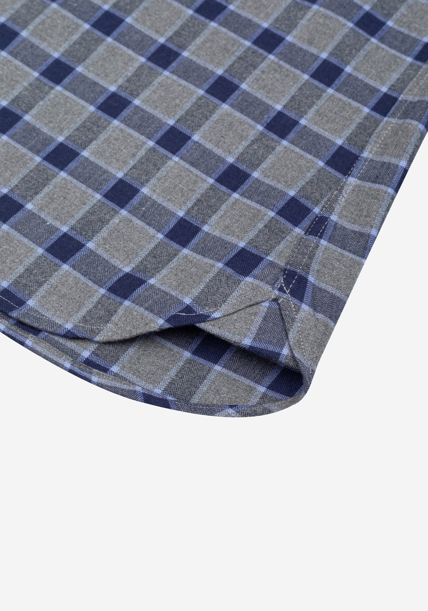 Royal Blue Grey Checked Flannel Shirt