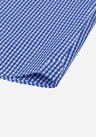 Pure Blue Checked Poplin Shirt