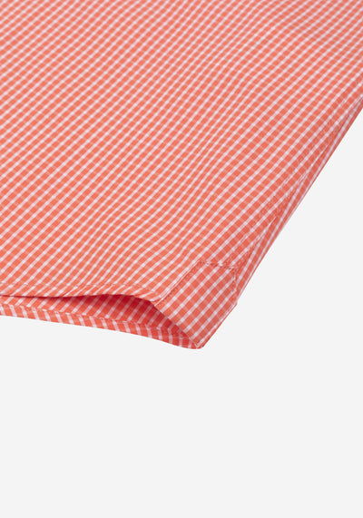 Coral Orange Checked Poplin Shirt