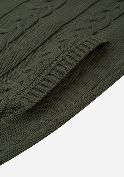 Dune Olive Heavy Knitted Cardigan