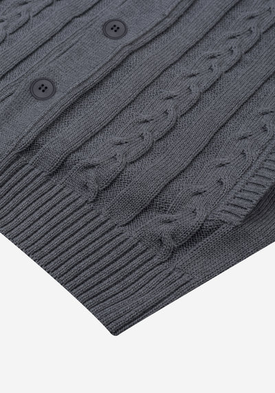 Flint Grey Heavy Knitted Cardigan