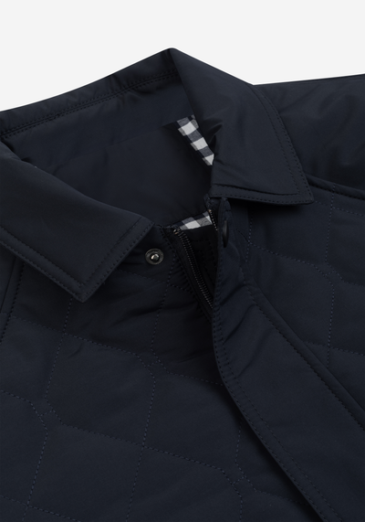Classic Navy Puff-Tech Quilted Jacket