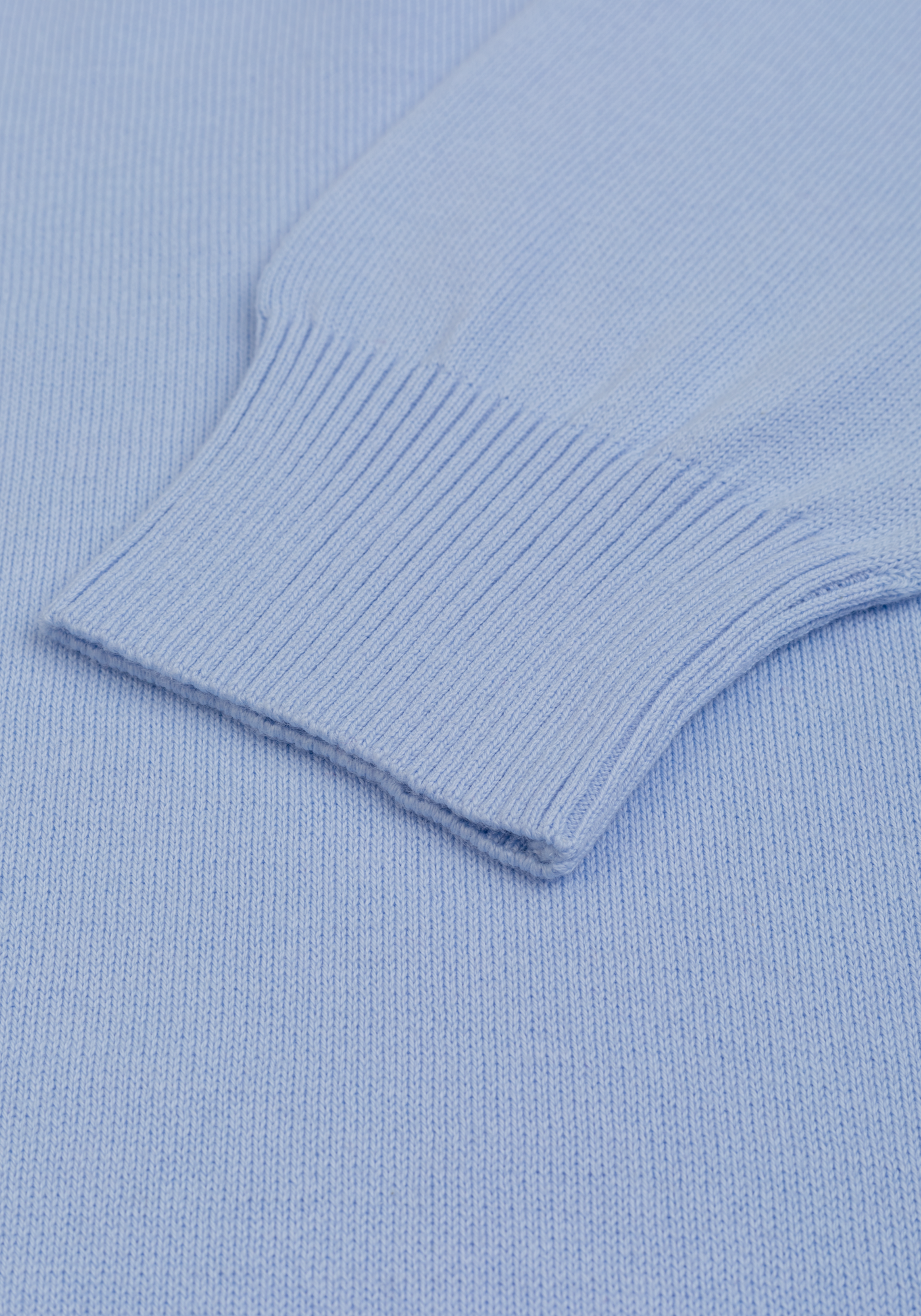 Powder Blue Zip Cotton Pullover