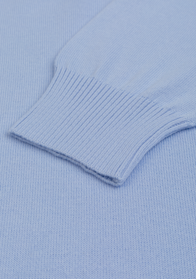Powder Blue Zip Cotton Pullover