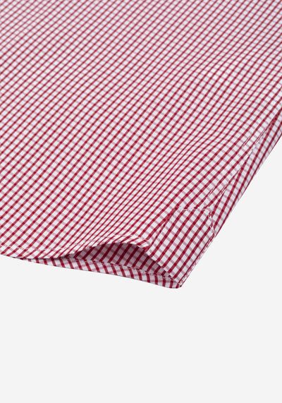 Garnet Red Checked Poplin Shirt