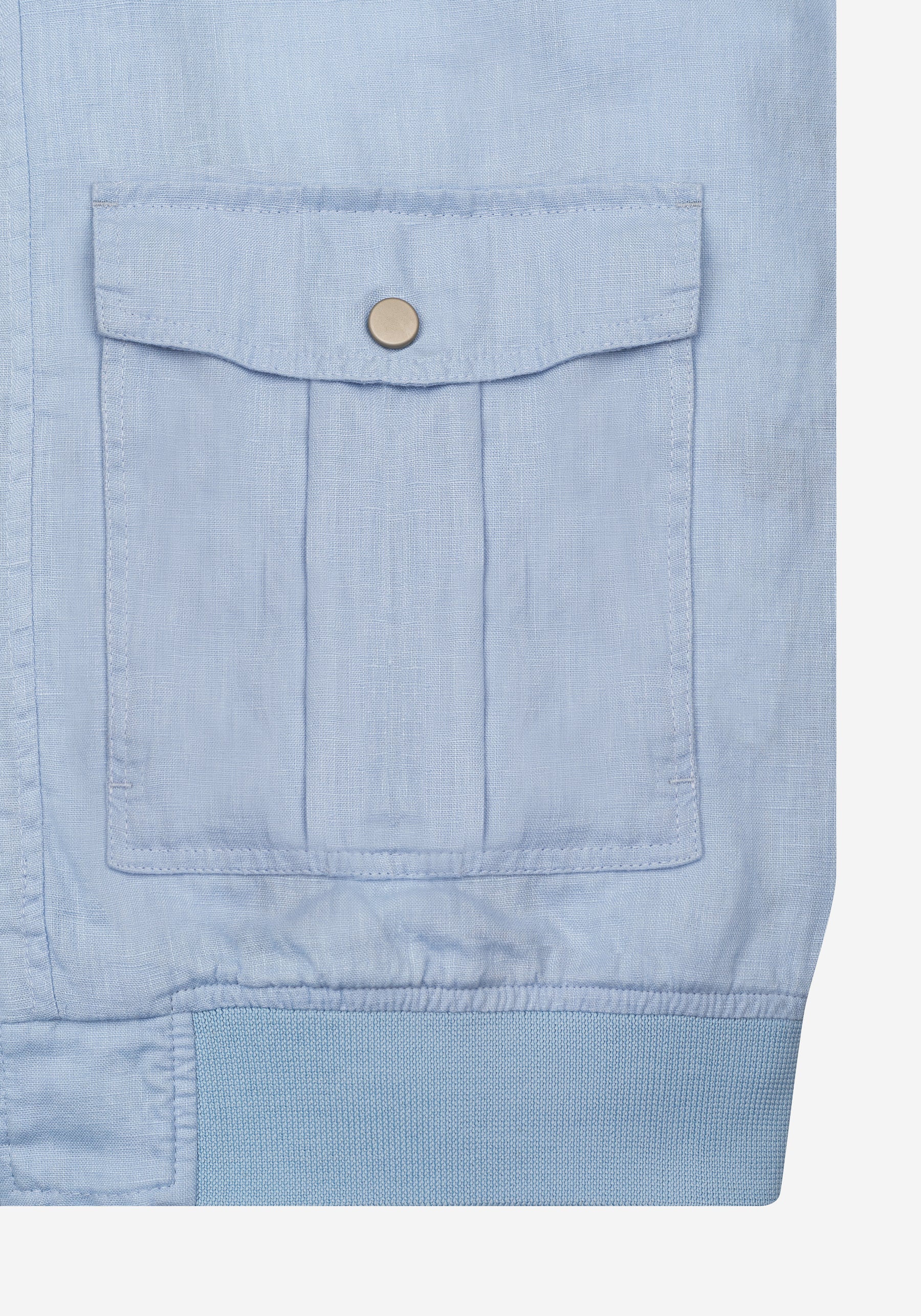 Halo Blue Pure Linen Double-Zip Jacket