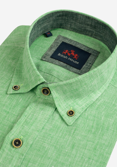 Baby Green Belgian Linen Shirt