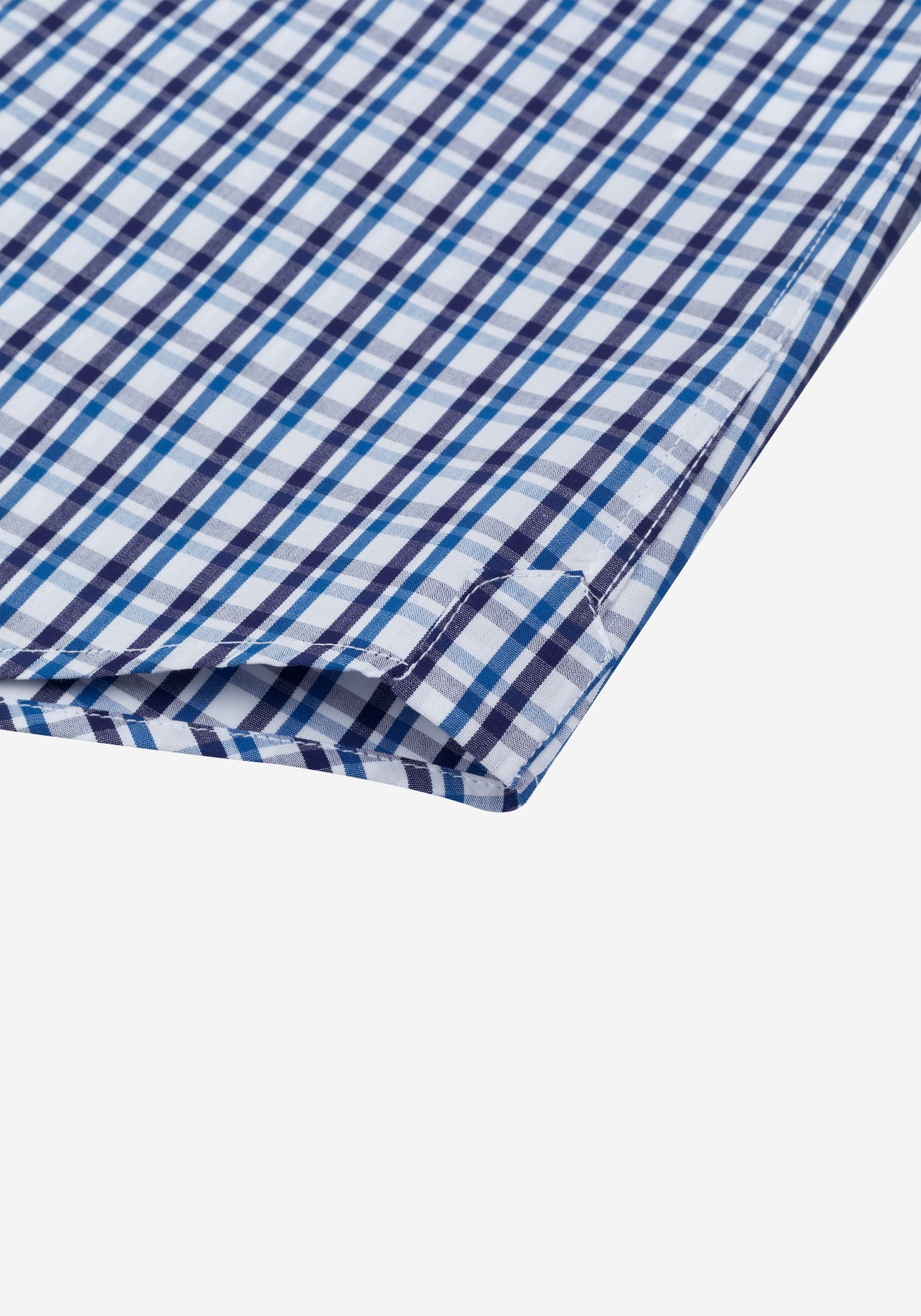 Deep Navy Checked Poplin Shirt