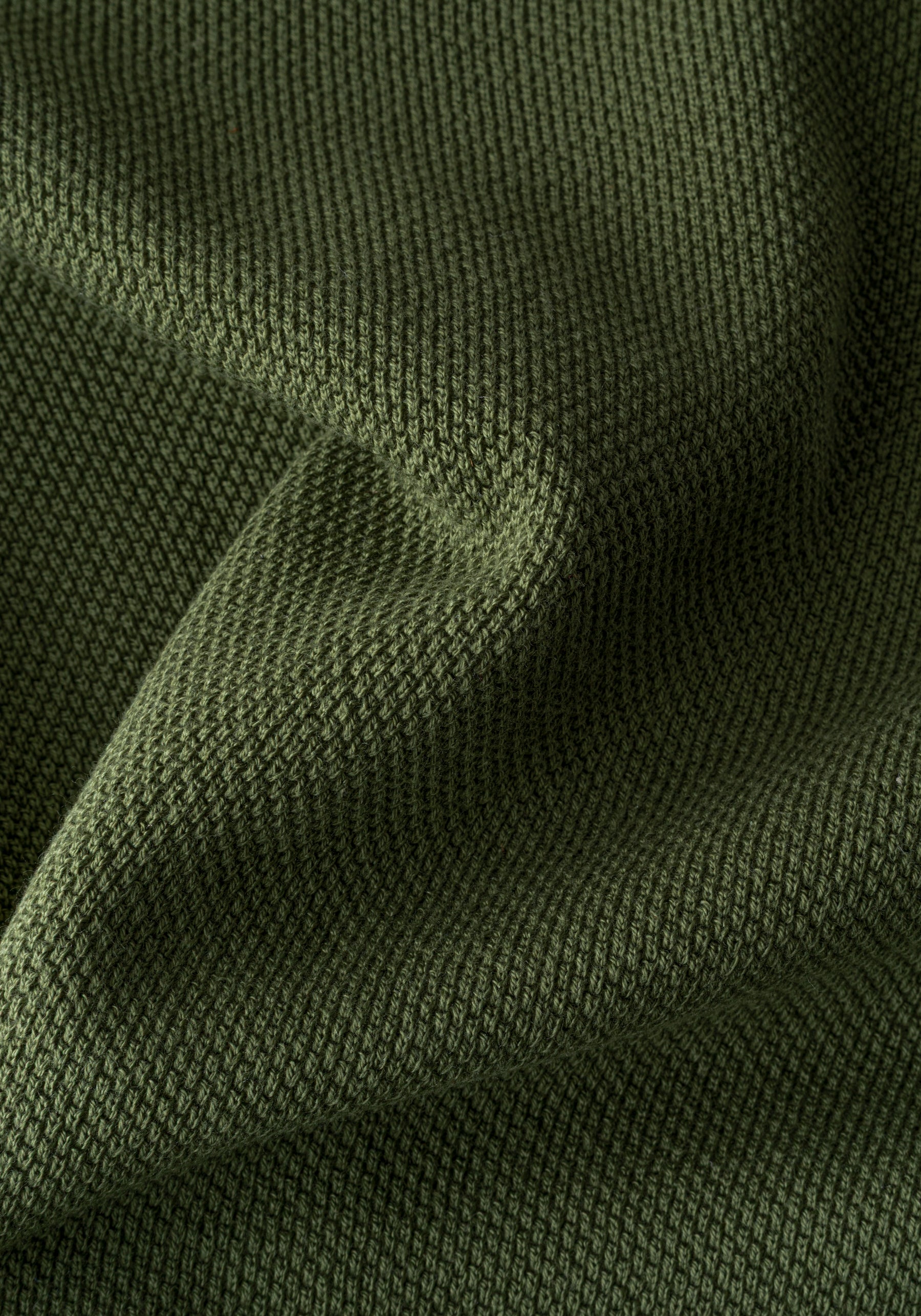 Forest Olive Knitted Polo Shirt