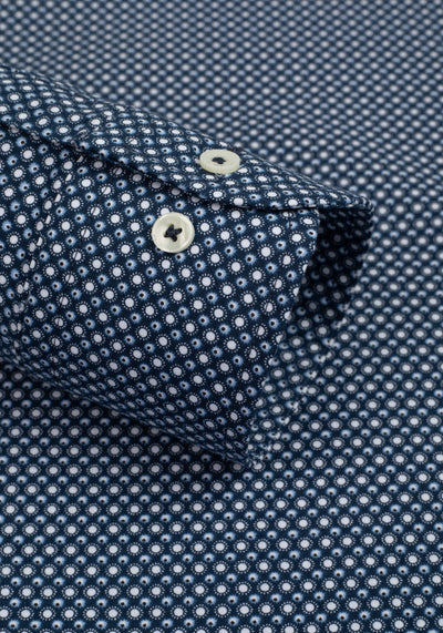 Dusk Navy Printed Poplin Shirt