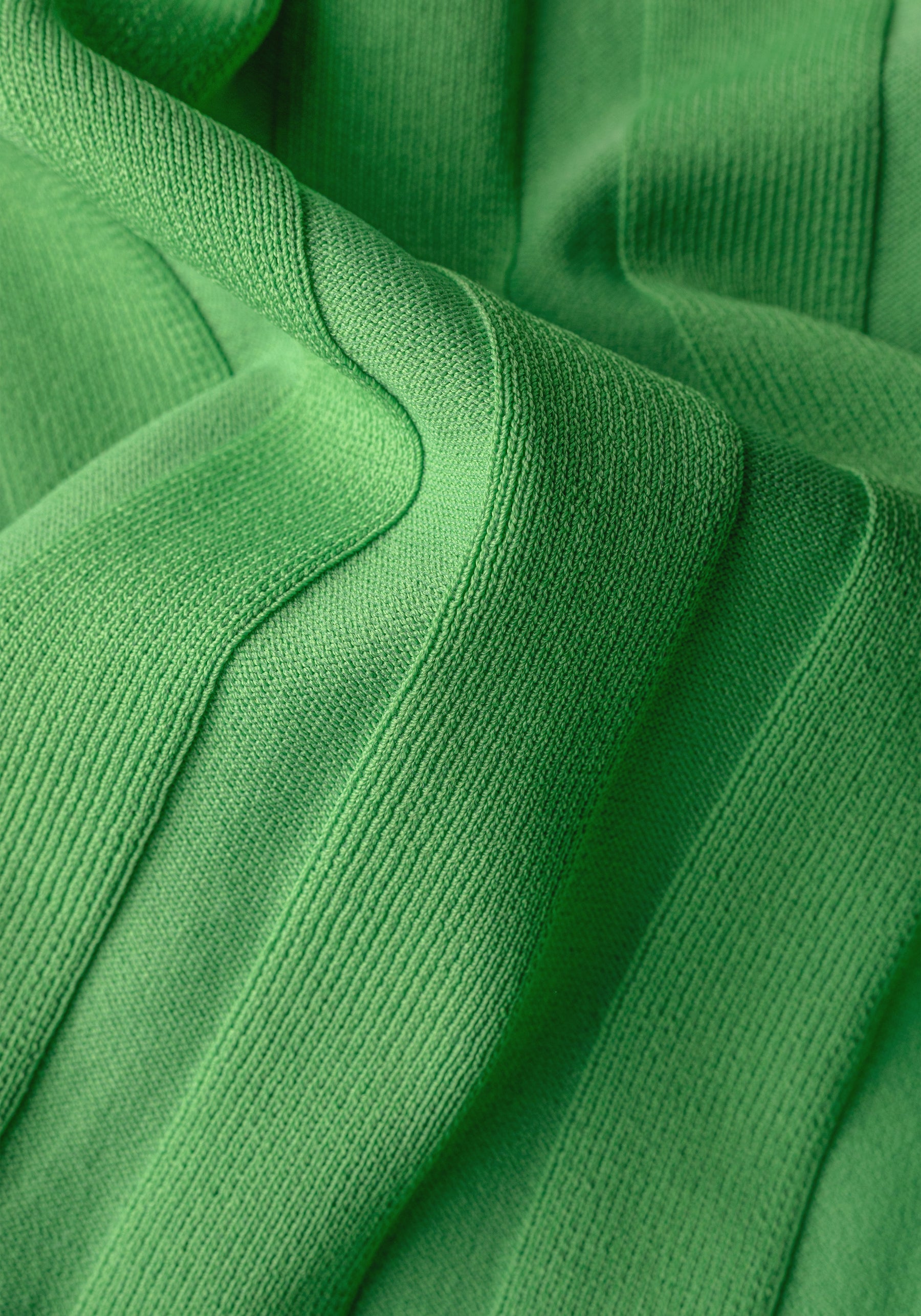 Leaf Green Polyamide Knitted Polo Shirt
