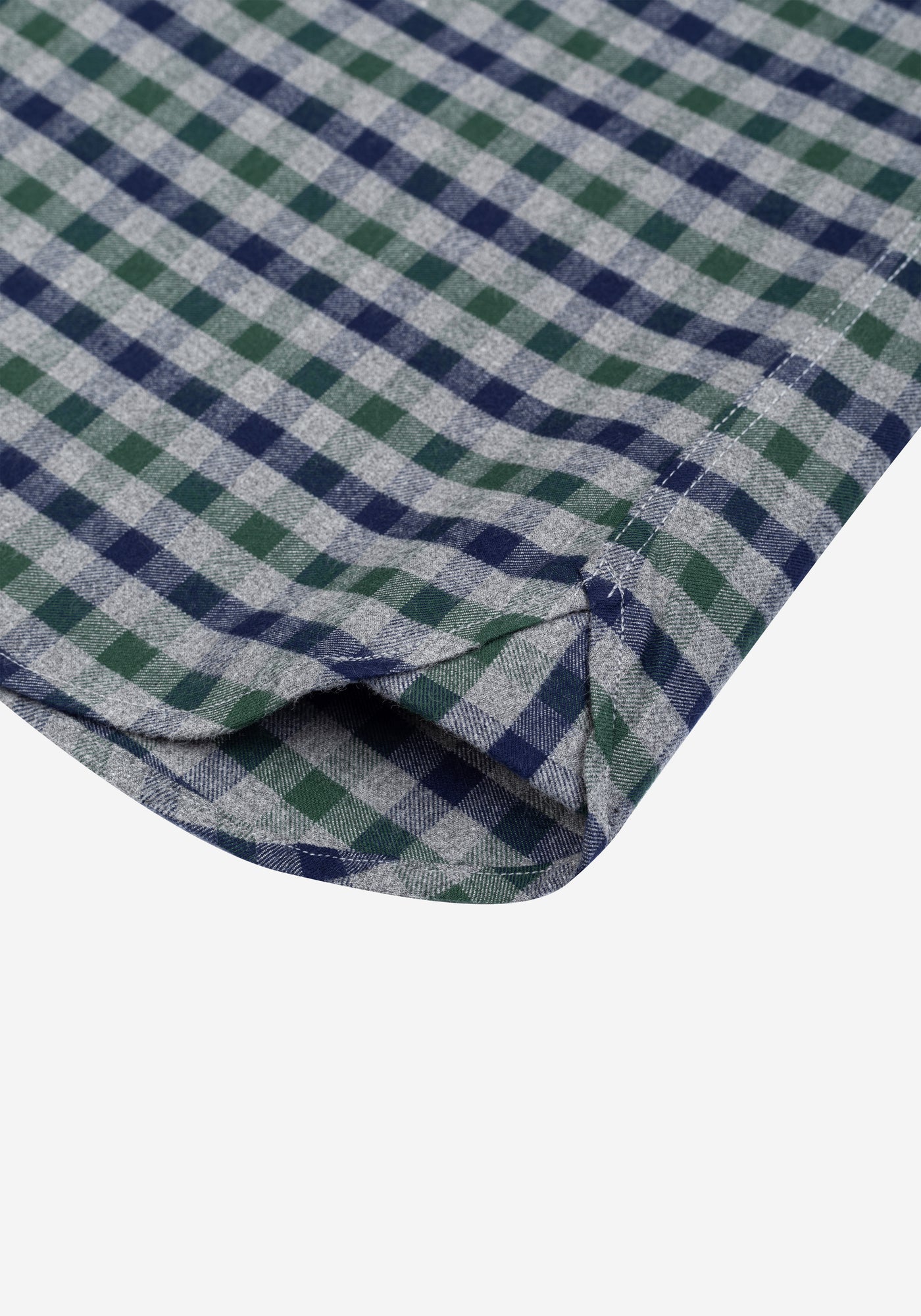 Marine Navy Green Checked Flannel Shirt