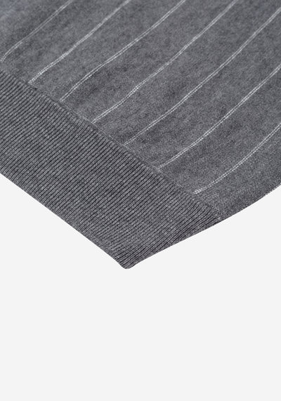 Mono Grey Stripe Merino Wool Blend Cardigan