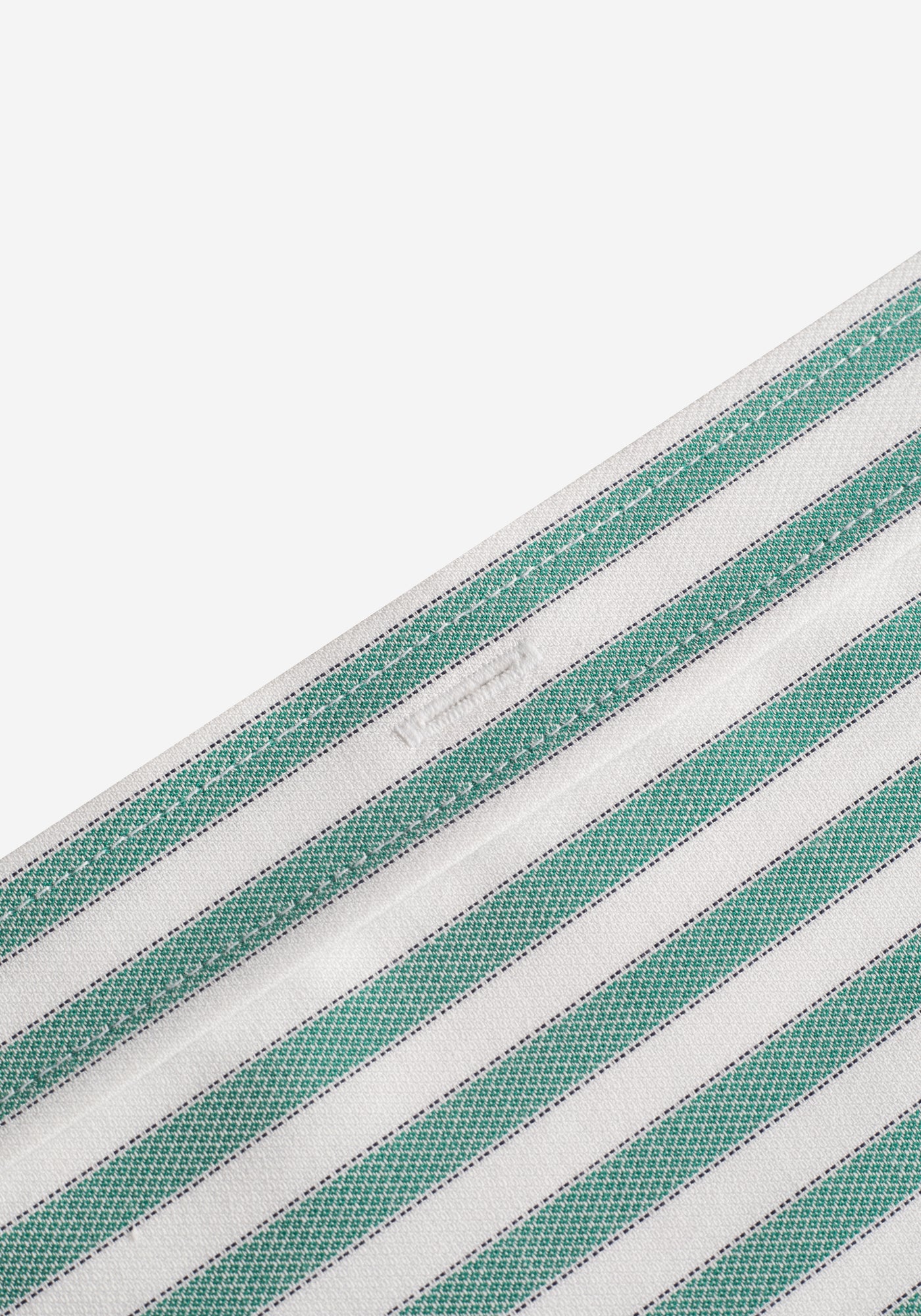Cactus Green Stripe Basket Weave Shirt - Short Sleeve