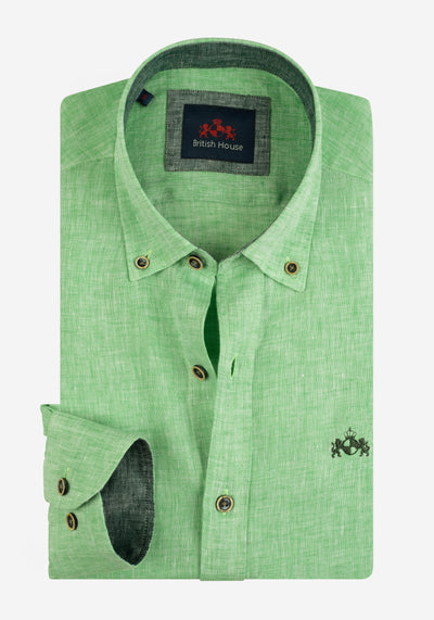 Baby Green Belgian Linen Shirt