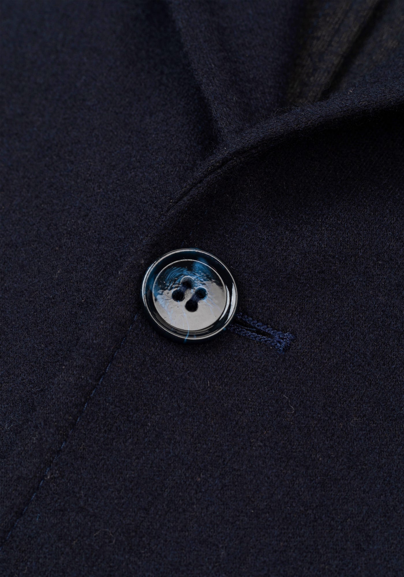 Hollow Navy Boiled Wool Jacket