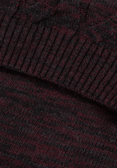Rustic Burgundy Braided Zipped Pullover