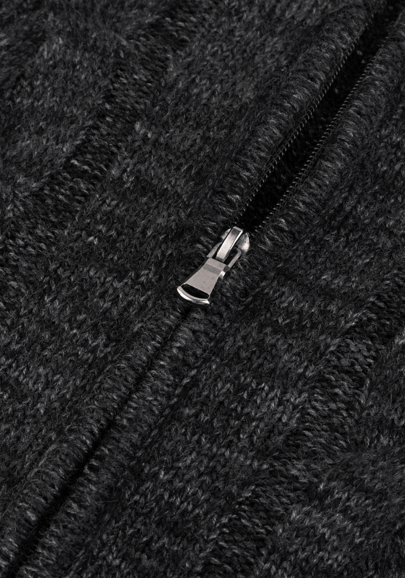 Carbon Black Braided Zipped Pullover