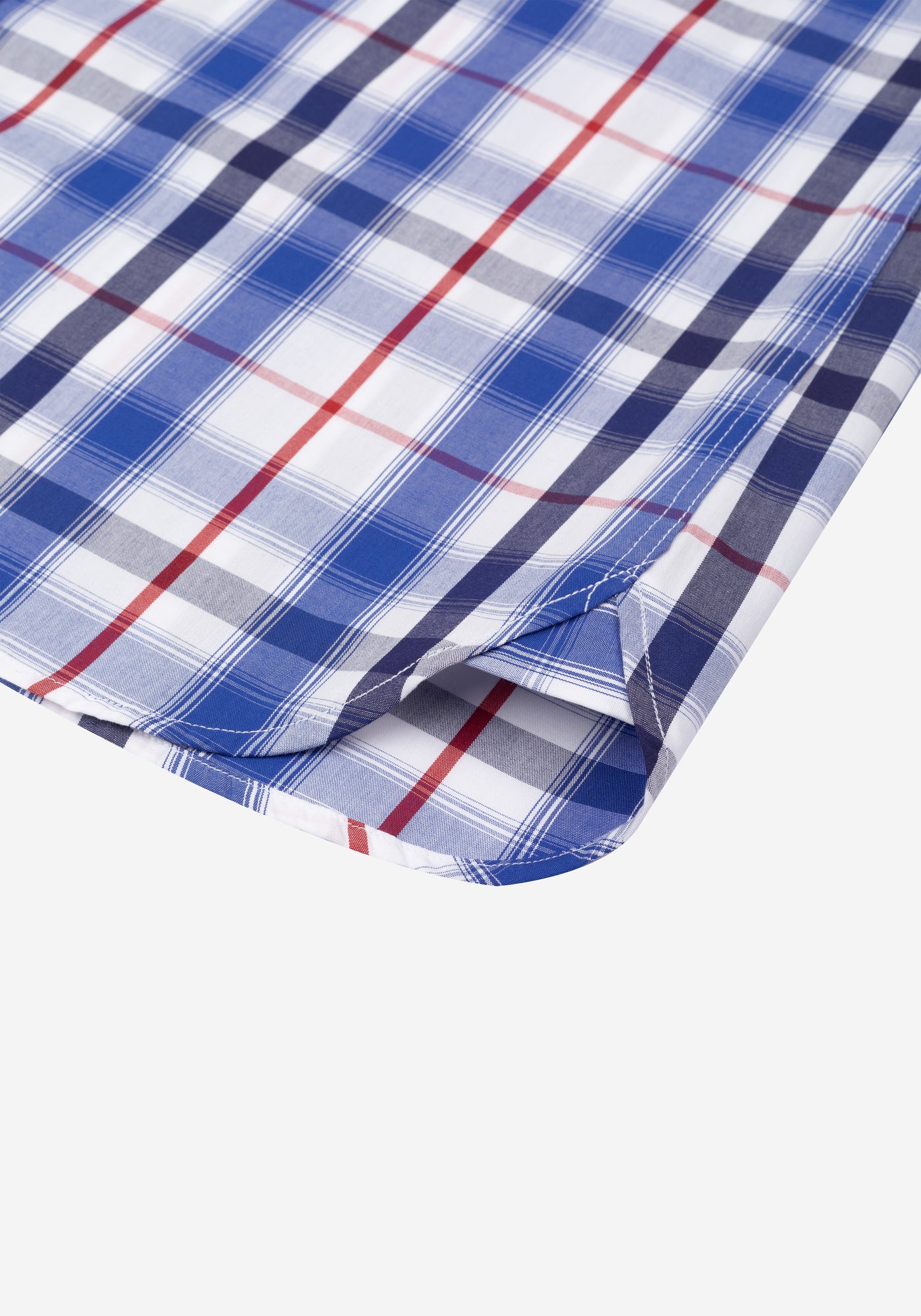 Steel Blue Checked Poplin Shirt