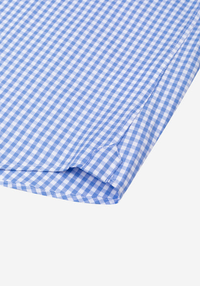 Pastel Blue Checked Oxford Shirt